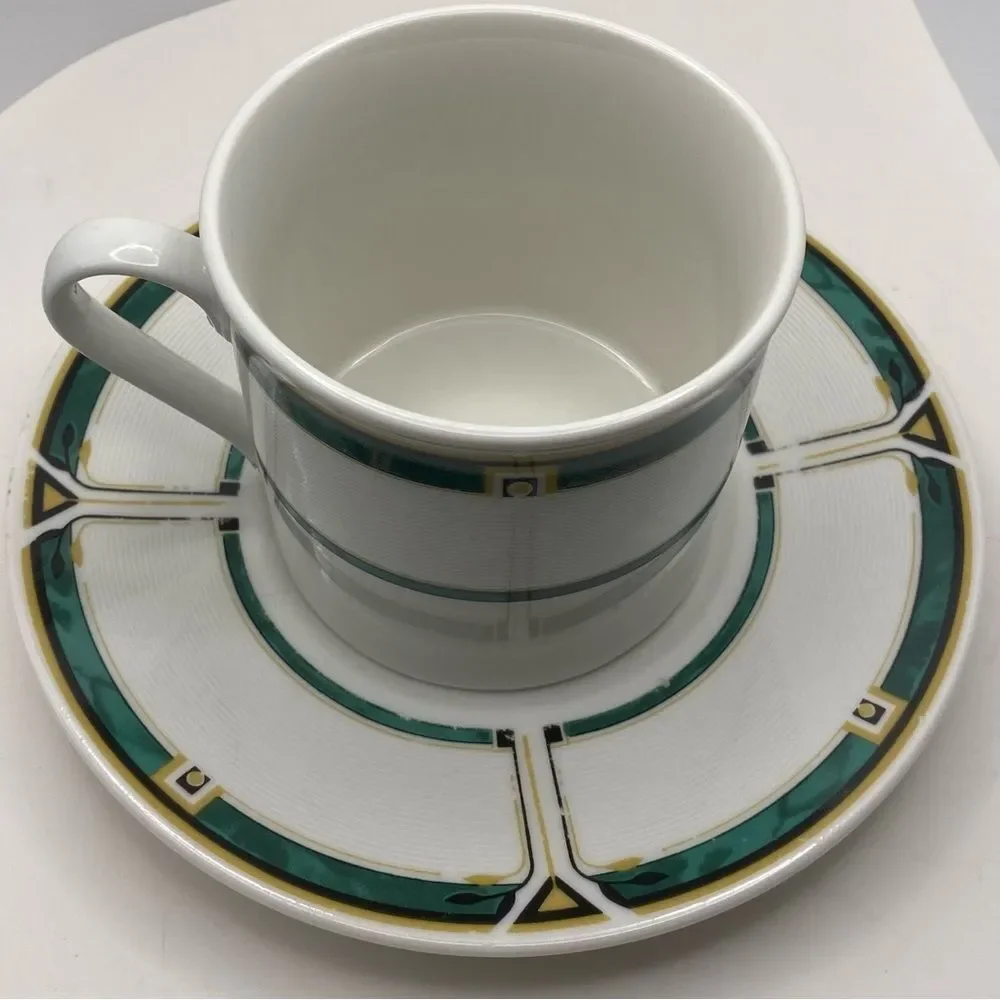 Vintage Lynns Fine China Cup & Flat-Bottom Saucer Sets (2)